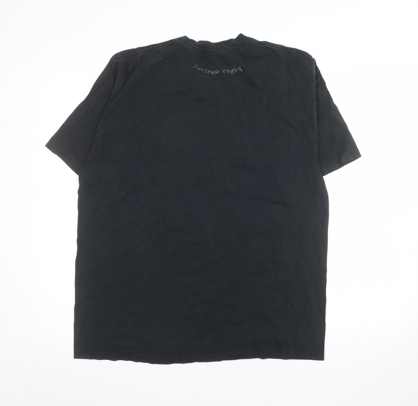Tigers Men’s Black Rugby Graphic T-Shirt Size L Cotton Crew Neck