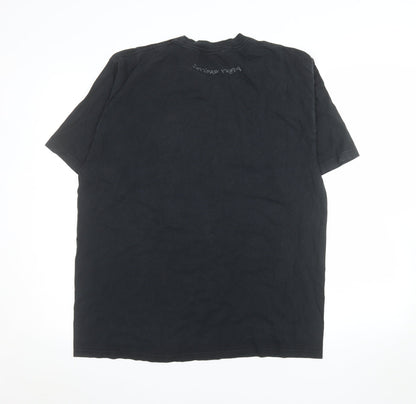 Tigers Men’s Black Rugby Graphic T-Shirt Size L Cotton Crew Neck