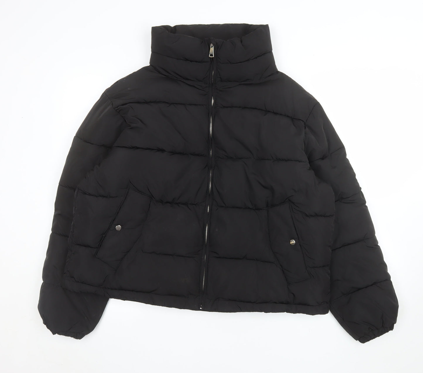 Womens UK Size L Pull & Bear Black Puffer Jacket