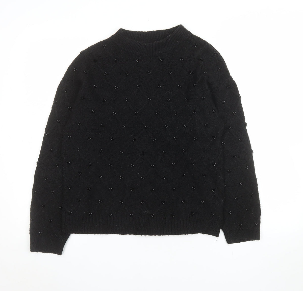 Marks and Spencer Women’s Black Beaded Pullover Jumper Size S