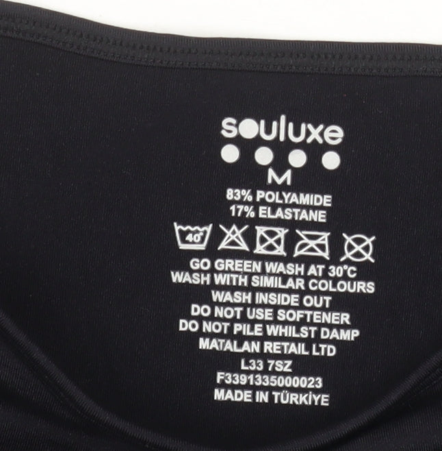 Womens UK Size M Souluxe Black Gym & TrainingRunning & JoggingYoga T-Shirt