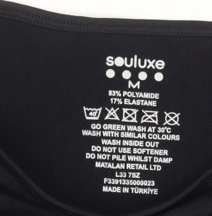 Womens UK Size M Souluxe Black Gym & TrainingRunning & JoggingYoga T-Shirt