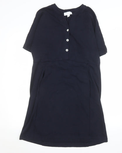 The White Company Women Black Size 12 Shift Knee Length Dress