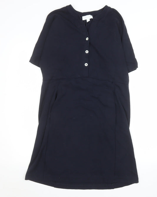 The White Company Women Black Size 12 Shift Knee Length Dress