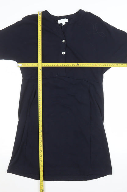 The White Company Women Black Size 12 Shift Knee Length Dress