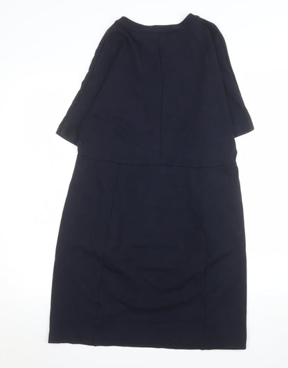 The White Company Women Black Size 12 Shift Knee Length Dress