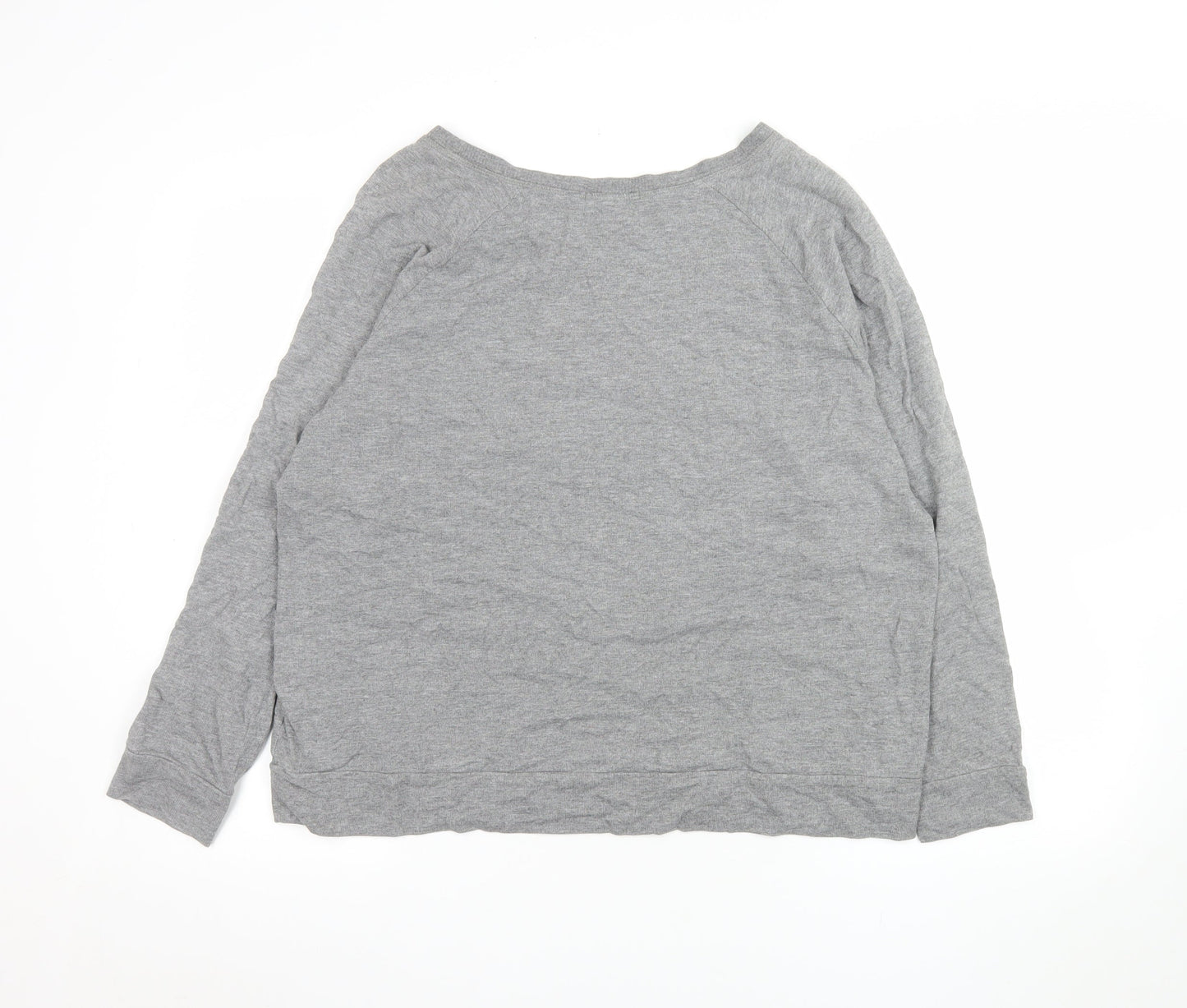 H&M Men’s Grey Long Sleeve Basic Crew Neck Jersey Top Size L