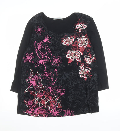 Womens UK Size 14 Marks and Spencer Black Basic T-Shirt