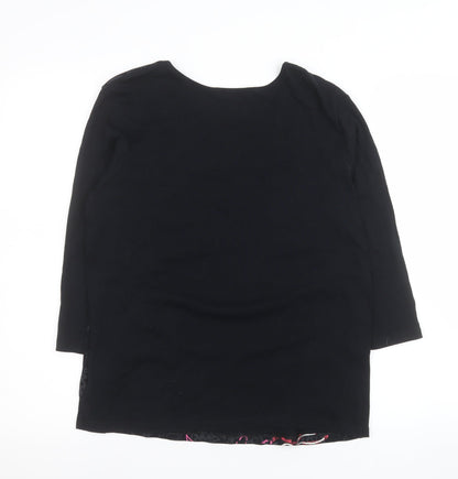 Womens UK Size 14 Marks and Spencer Black Basic T-Shirt