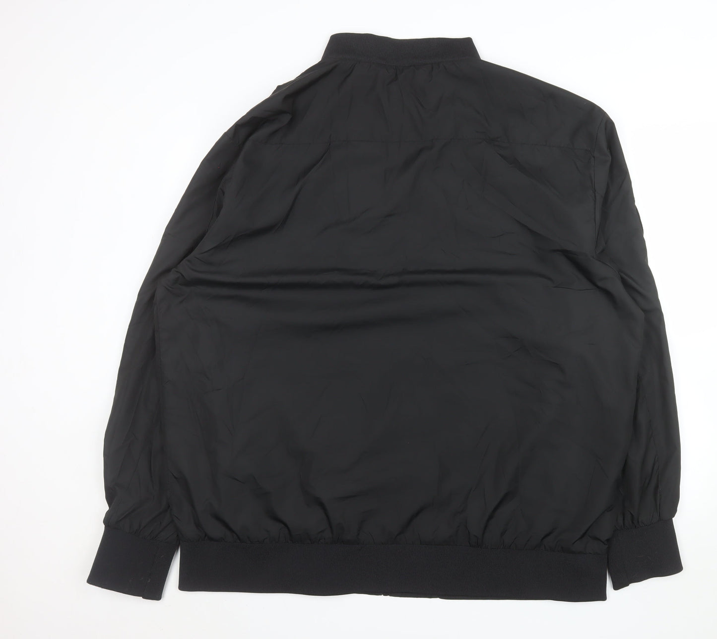 Label-J Men's Black 2XL Bomber Jacket Zip Pockets Polyester