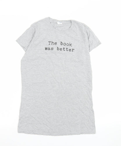 Gildan Womens Grey M Basic Funny Quote T-Shirt Softstyle Cotton Blend