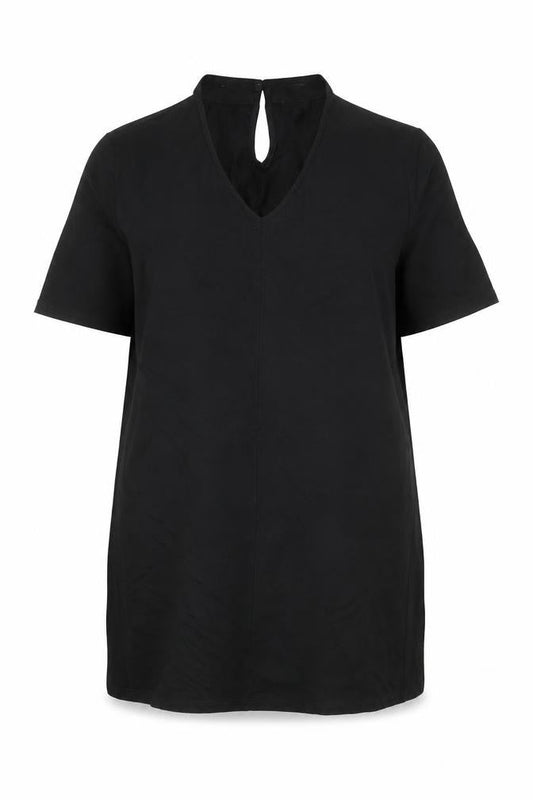 River Island Women's Black Viscose Tunic Blouse Size 12