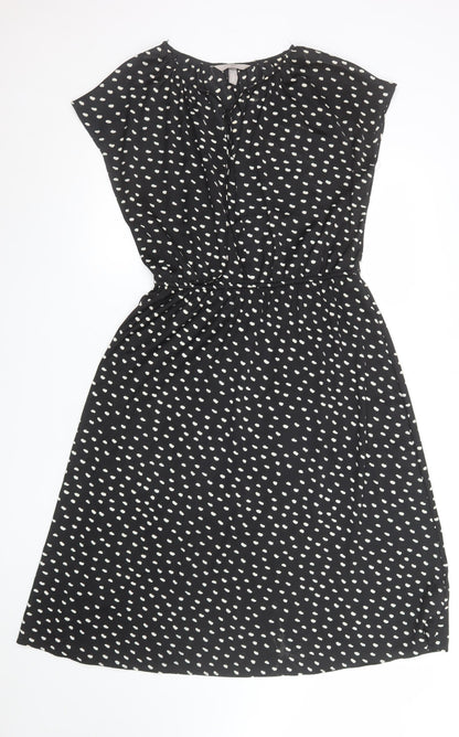 H&M Women’s Black Polka Dot A-Line Knee Length Dress Size 14