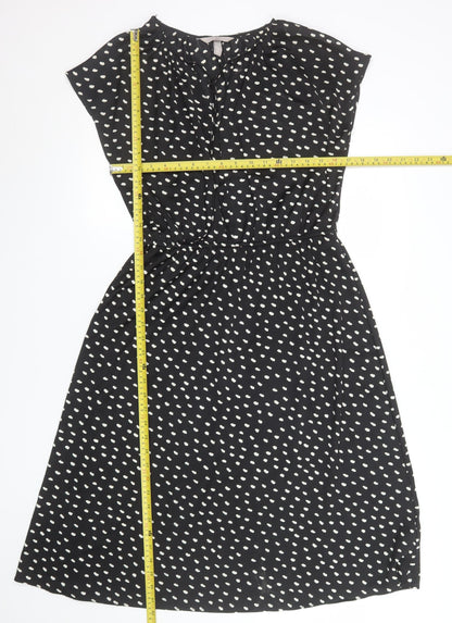H&M Women’s Black Polka Dot A-Line Knee Length Dress Size 14