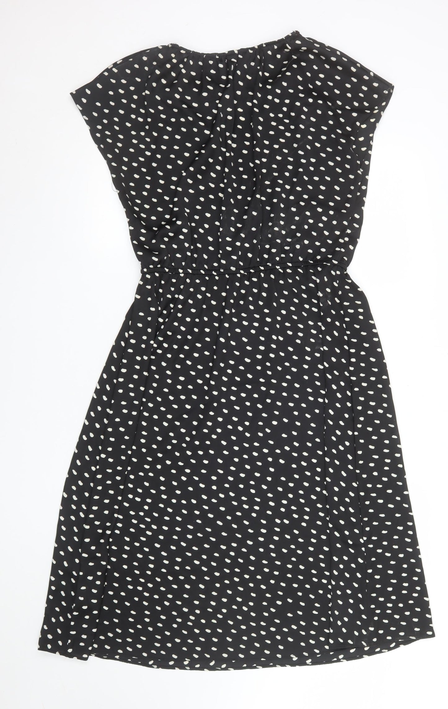 H&M Women’s Black Polka Dot A-Line Knee Length Dress Size 14