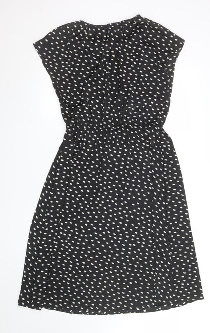 H&M Women’s Black Polka Dot A-Line Knee Length Dress Size 14