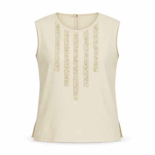 Country Casuals Petite Women's Beige Sleeveless Blouse Size 10