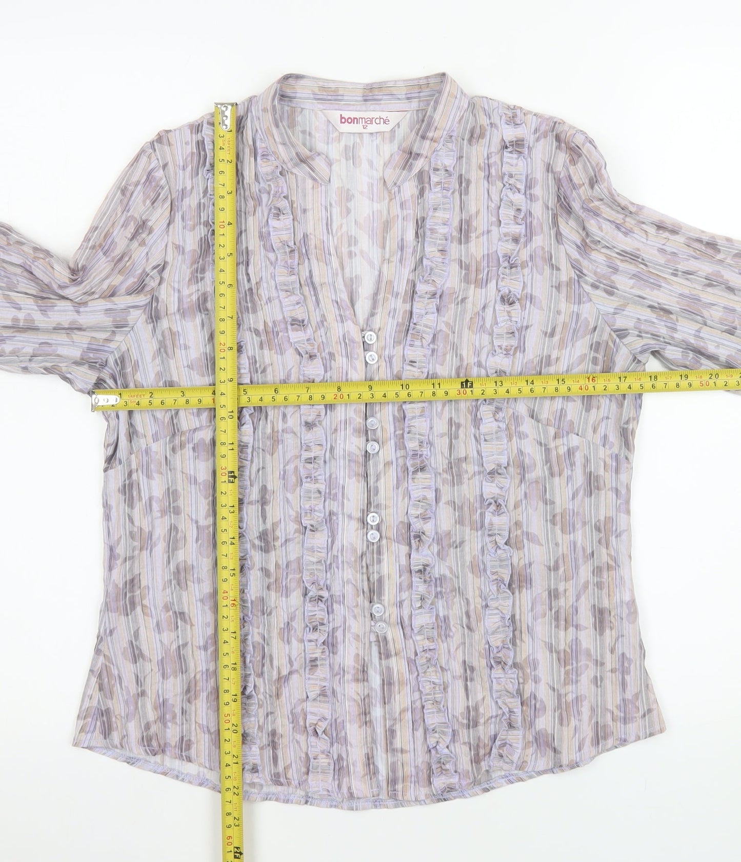 Womens UK Size 12 Bonmarché Multicoloured Tunic Blouse