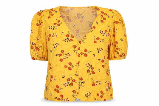 Womens UK Size 14 Peacocks Yellow Tunic Blouse