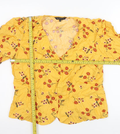 Womens UK Size 14 Peacocks Yellow Tunic Blouse