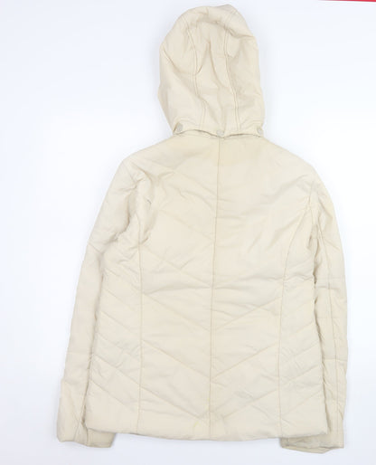 John Lewis Women’s Beige Hooded Puffer Jacket Size 8