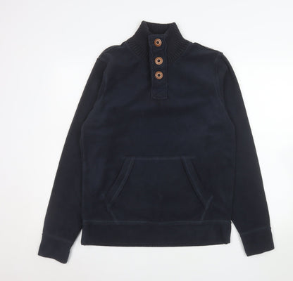 Mens UK Size M La Redoute Création Blue Henley Sweatshirt