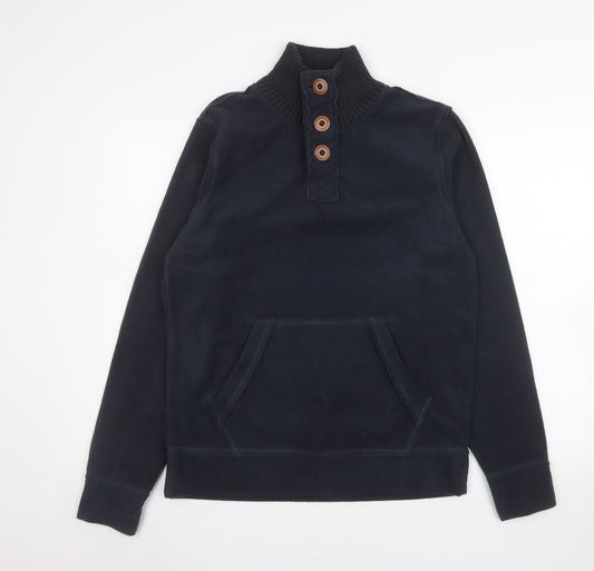 Mens UK Size M La Redoute Création Blue Henley Sweatshirt