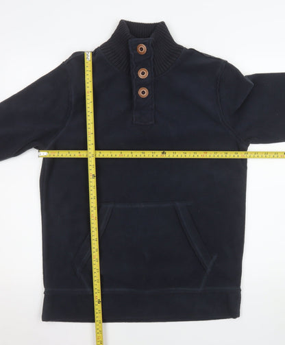 Mens UK Size M La Redoute Création Blue Henley Sweatshirt