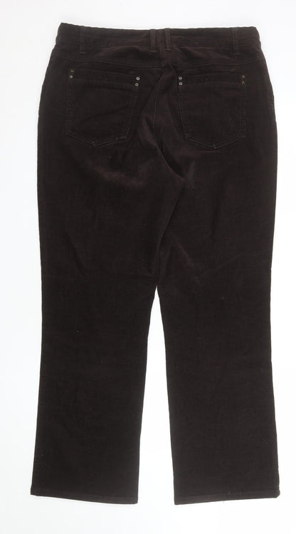 Womens UK Size 14 CC Regular Fit Casual Workwear Brown Trousers