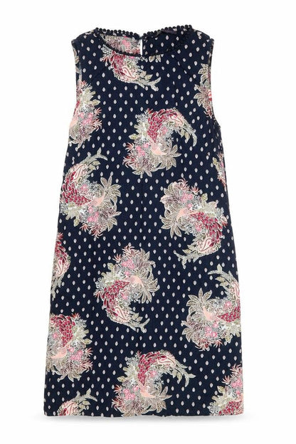 Marks and Spencer Womens Blue Floral Shift Dress Size 10 Linen Blend