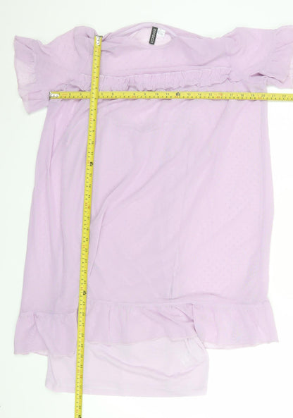 H&M Divided Women’s Purple Short Ruffle Shift Dress M