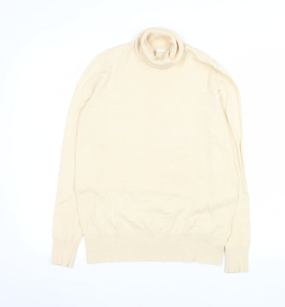 Saint Tropez Womens Beige Roll Neck Long Sleeve Pullover Jumper L