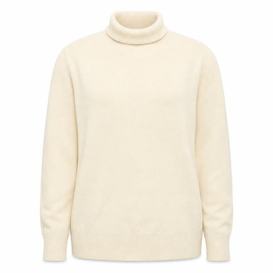 Saint Tropez Womens Beige Roll Neck Long Sleeve Pullover Jumper L