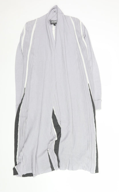 Casamia Exclusive Women’s Grey Long Line Striped Knit Cardigan Size S