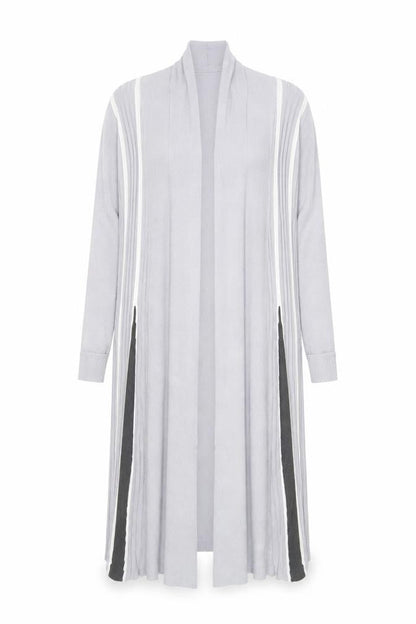 Casamia Women’s Grey Long Line Striped Knit Cardigan Size S