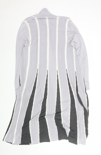 Casamia Exclusive Women’s Grey Long Line Striped Knit Cardigan Size S