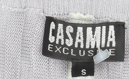 Casamia Exclusive Women’s Grey Long Line Striped Knit Cardigan Size S