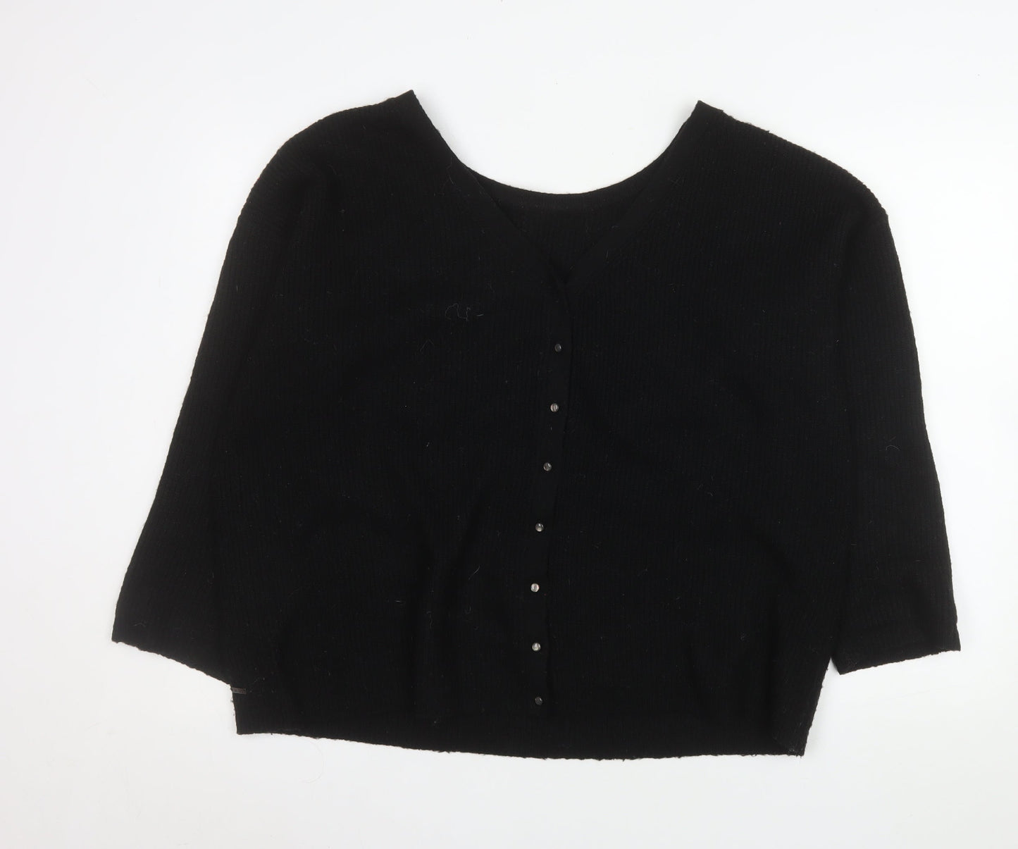 Joules Womens Black V-Neck Button Cardigan Size 18