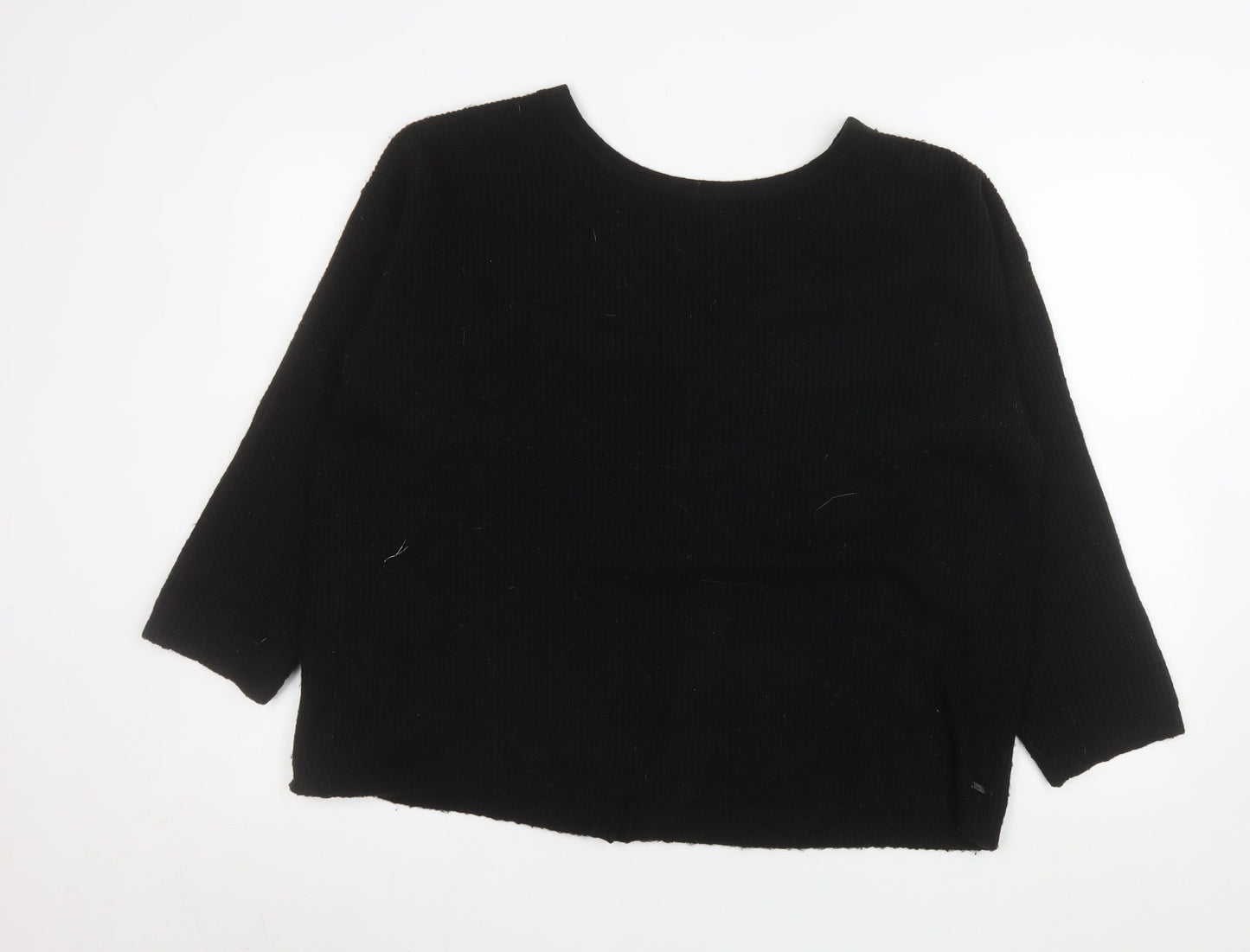 Joules Womens Black V-Neck Button Cardigan Size 18