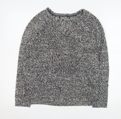 Marks and Spencer Womens Multicoloured Knit V-Neck Pullover Jumper Size 8
