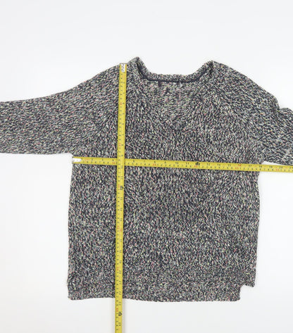 Marks and Spencer Womens Multicoloured Knit V-Neck Pullover Jumper Size 8