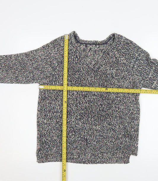 Marks and Spencer Womens Multicoloured Knit V-Neck Pullover Jumper Size 8