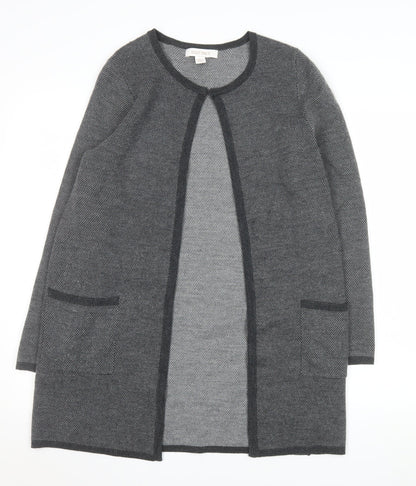 Ellen Tracy Women's Grey Long Sleeve Open Knit Cardigan Size L