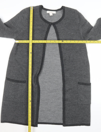 Ellen Tracy Women's Grey Long Sleeve Open Knit Cardigan Size L
