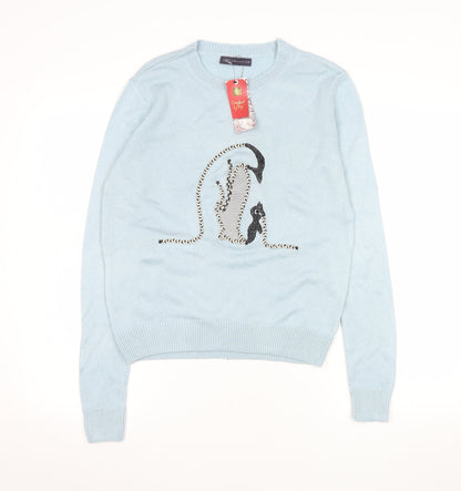 Womens UK Size S Marks and Spencer Blue Pullover Jumper