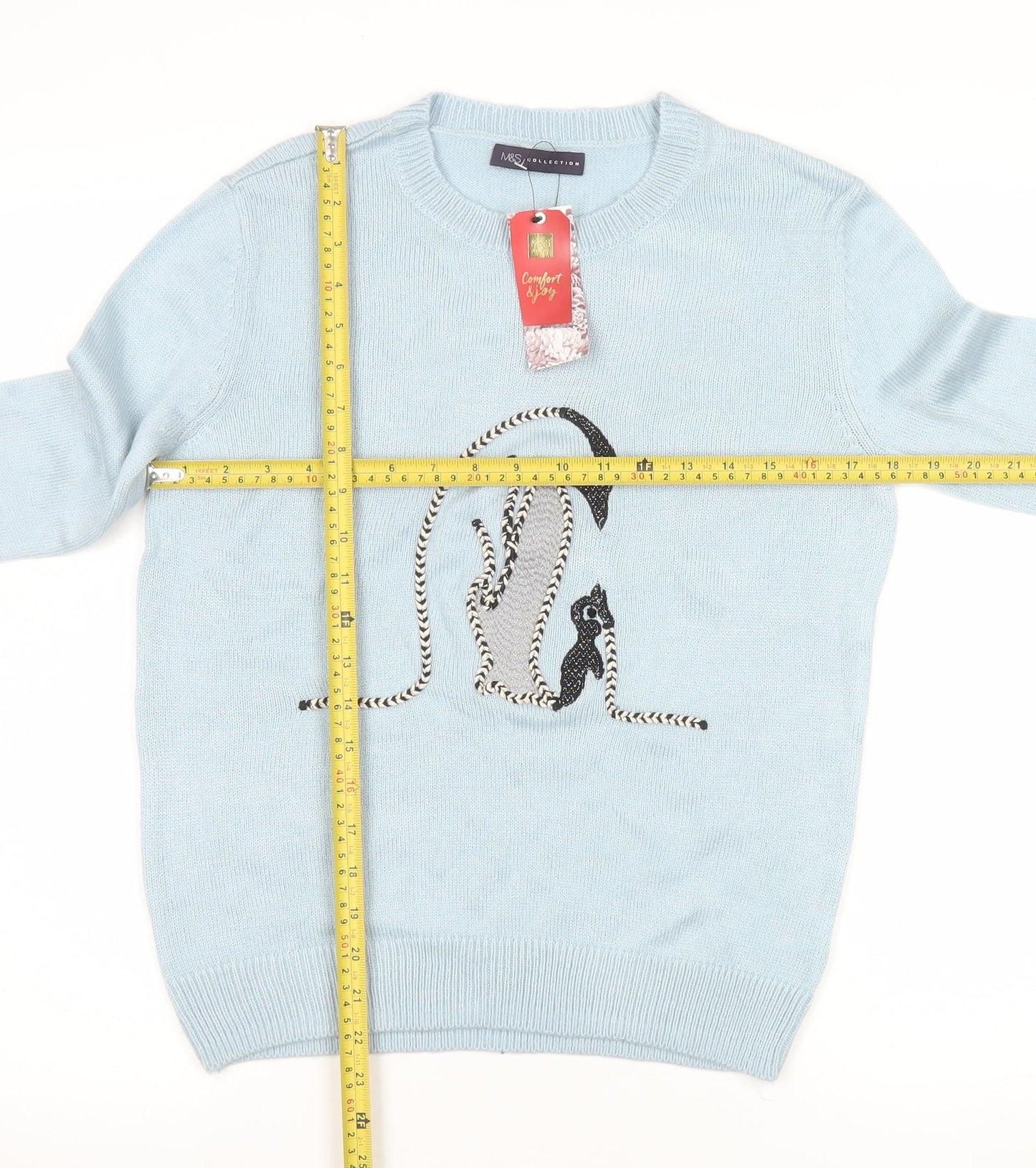 Womens UK Size S Marks and Spencer Blue Pullover Jumper