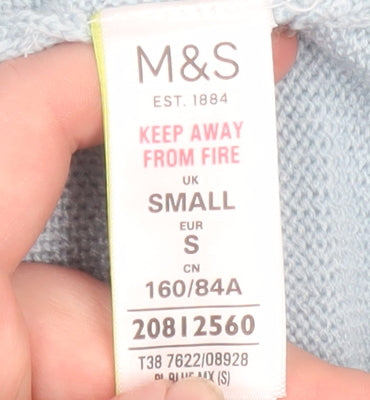 Womens UK Size S Marks and Spencer Blue Pullover Jumper