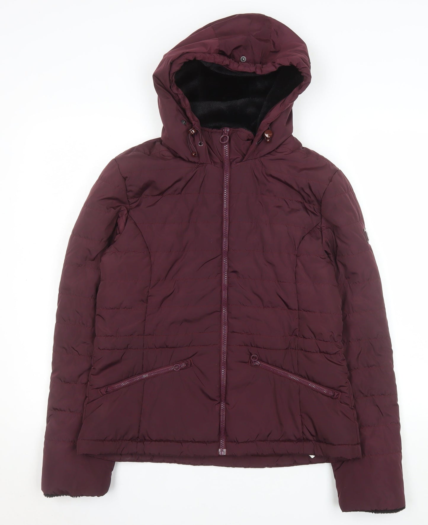 Regatta Women Purple Hooded Puffer Jacket UK 12 Water Resistant