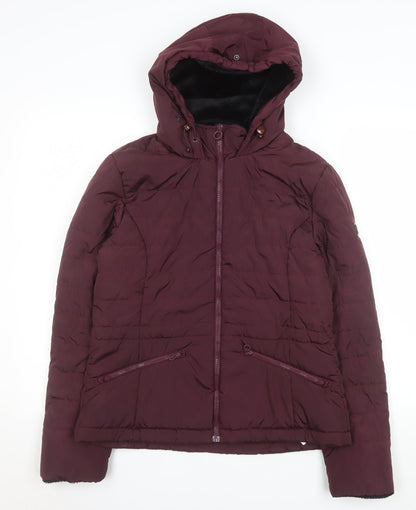 Regatta Women Purple Hooded Puffer Jacket UK 12 Water Resistant
