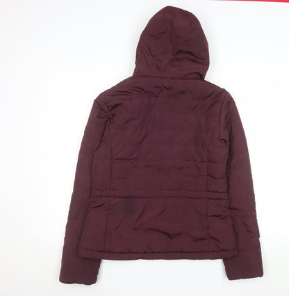 Regatta Women Purple Hooded Puffer Jacket UK 12 Water Resistant